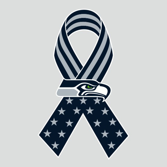 Seattle Seahawks Ribbon American Flag logo iron on paper